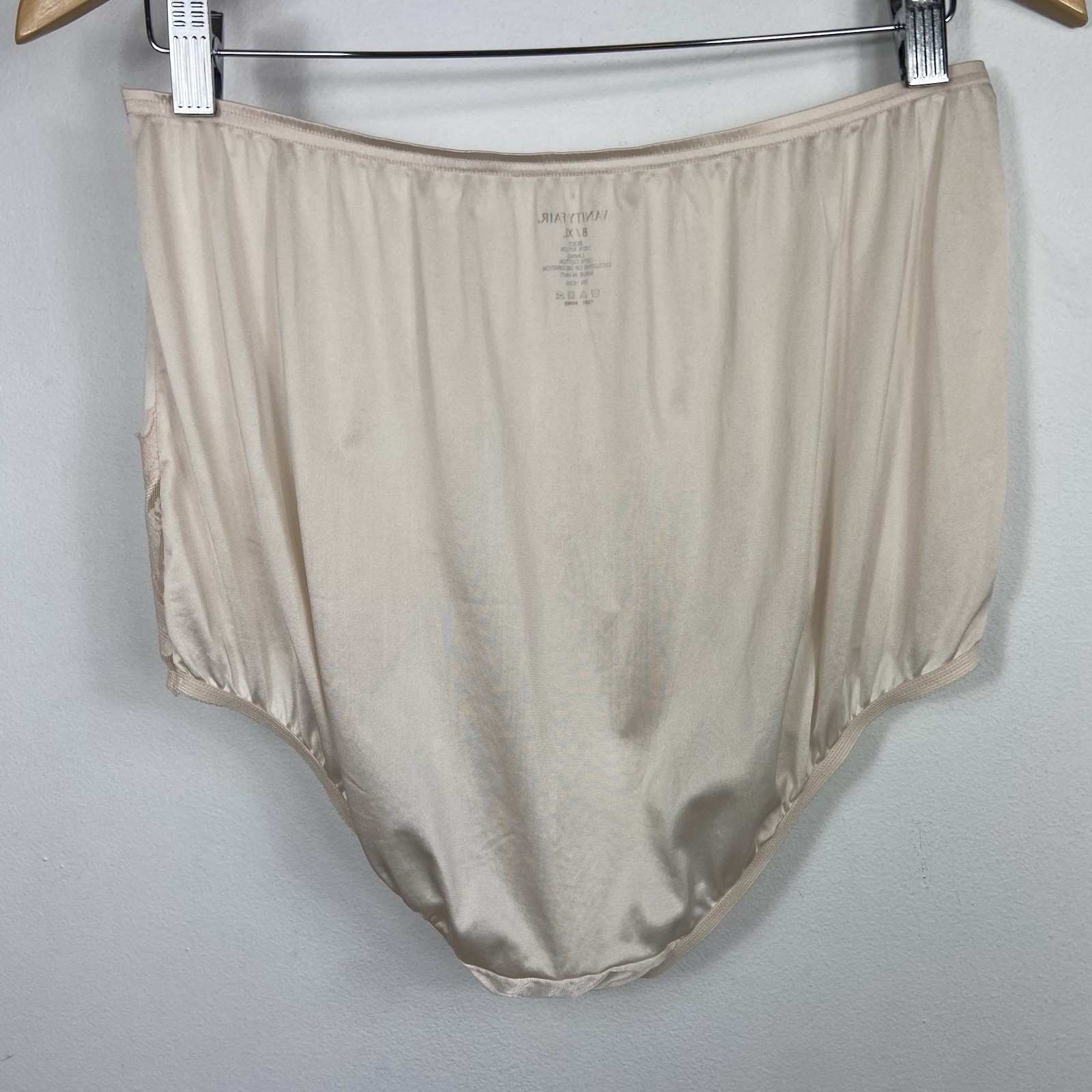 2 Pairs Vintage Vanity Fair 8 / 2XL Silky Panties Lace Nylon Semi Sheer 13-001
