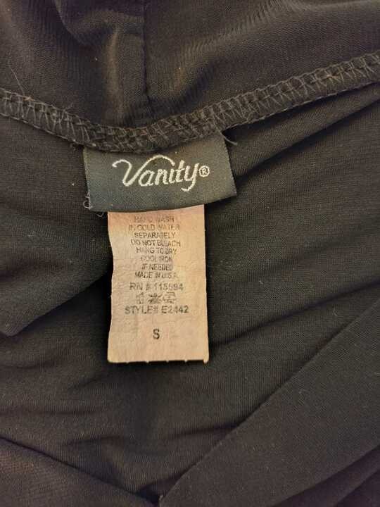 Vintage 1990s Vanity Black Draped Ruched Top Small RN 115594 Style#E2442