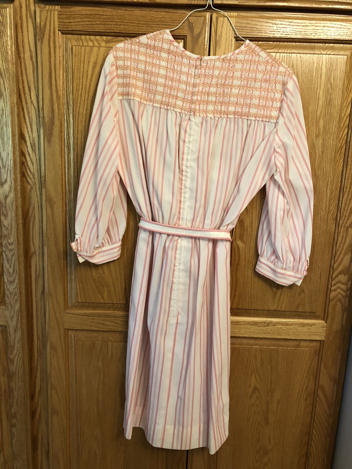 Vintage 1960s A’ n R Jr. Pink White Striped Dress “Whipped Cream” Fabric