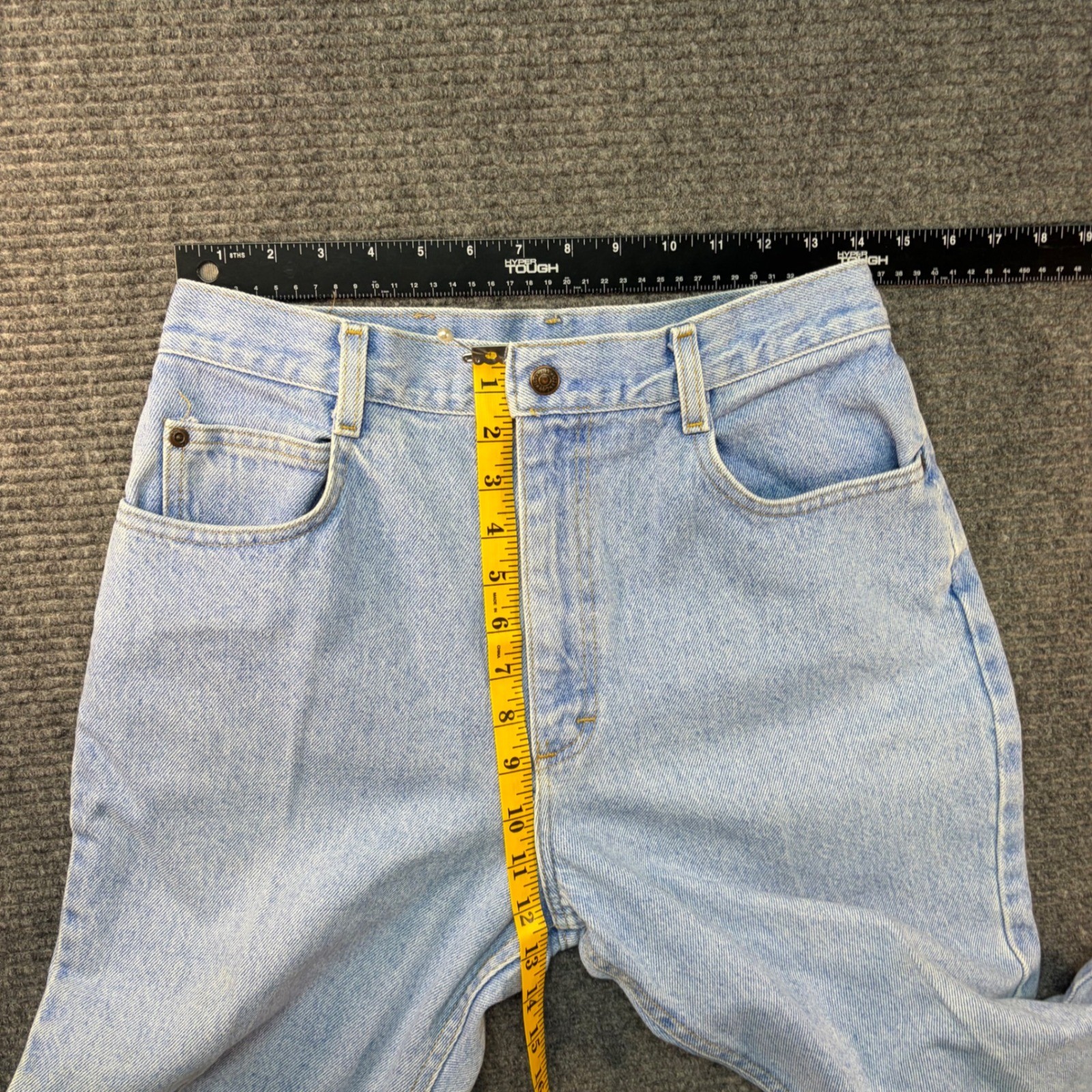 Vintage Lee Riders High Waisted Tapered Leg Jeans Light Wash Made in USA 28×29