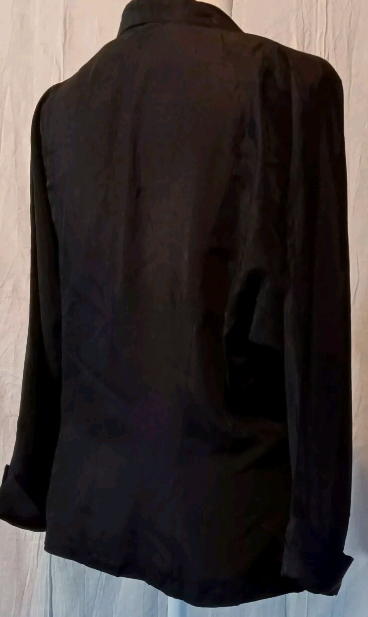 VTG 40s/50s Carol Curtis Original Jet Black Very Fine Faille Fabric Jacket M