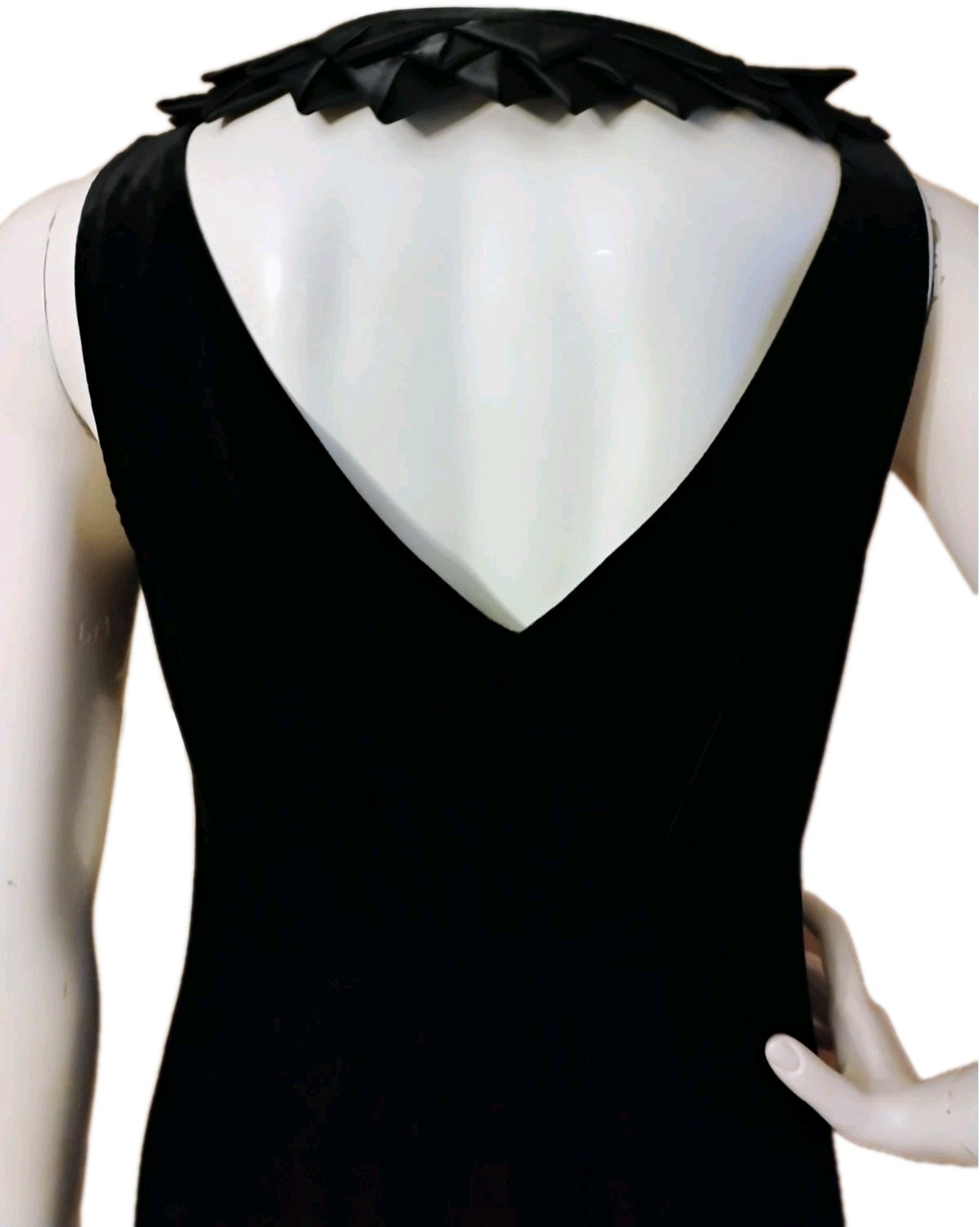 NWT 90’s „Essentials by ABS” Velvet with Geometric Satin Petal Trim Dress 8 $328