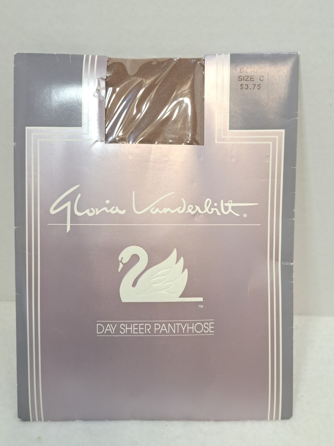 Gloria Vanderbilt Beige Day Sheer Pantyhose Size C 200-300 lbs-VINTAGE-NEW