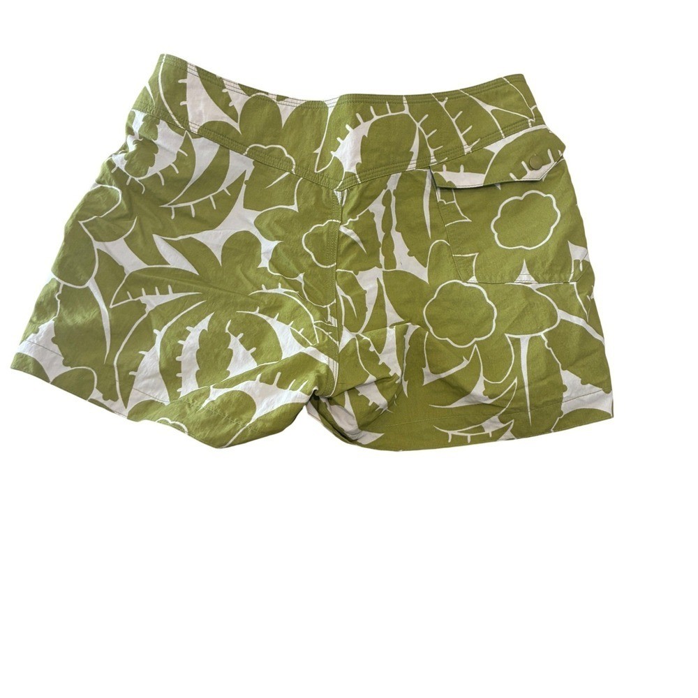 Vtg Y2K Patagonia Board Shorts W size 3 Green Floral Low Rise Lace Up Surf Beach