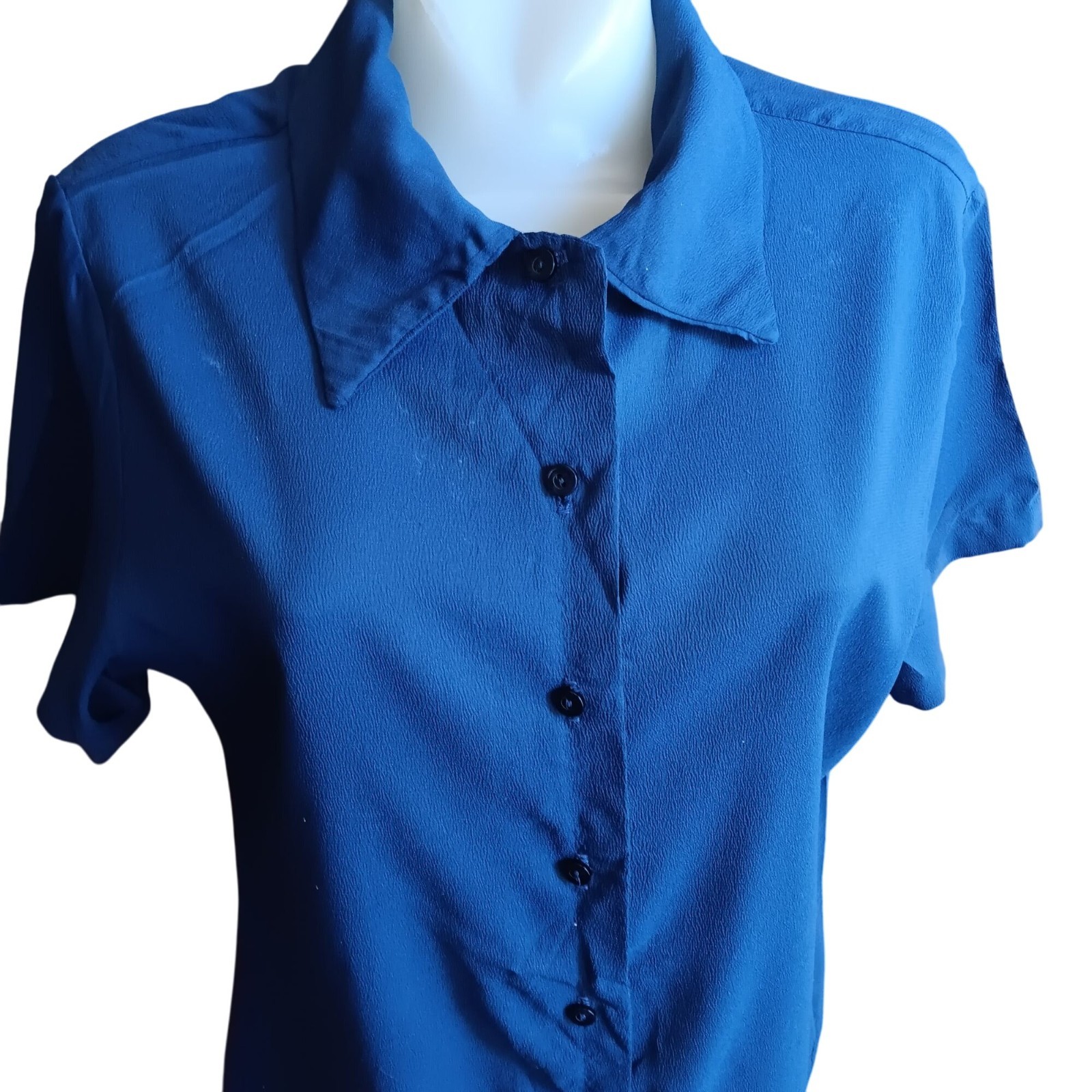 True Vintage Button-Up Top/Blouse 1OF1 Large Classic Collar Handmade 70’s