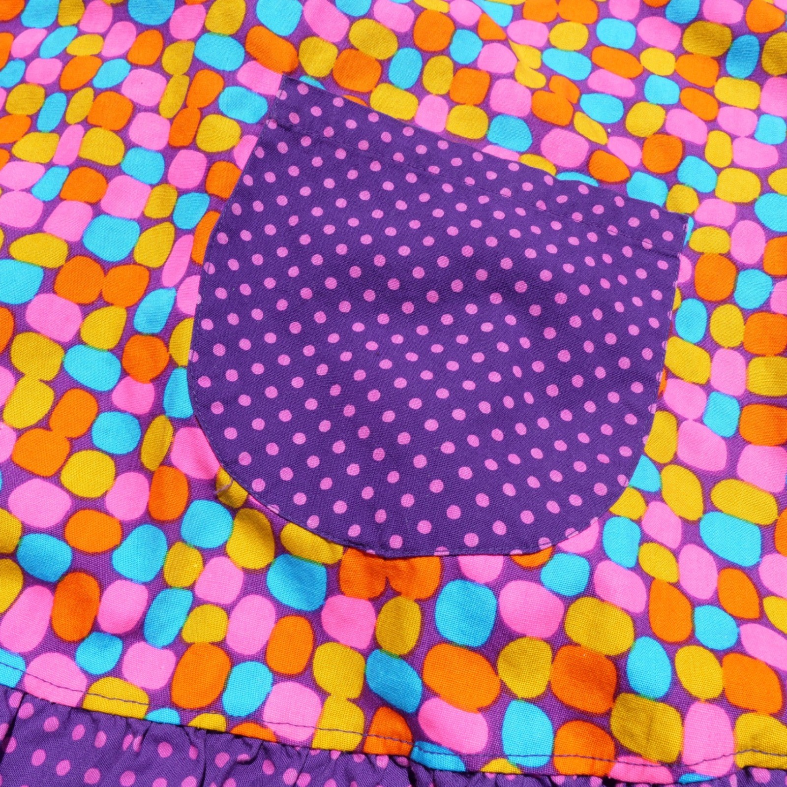 Cute vintage 60s/70s Design House mixed print cotton smock top