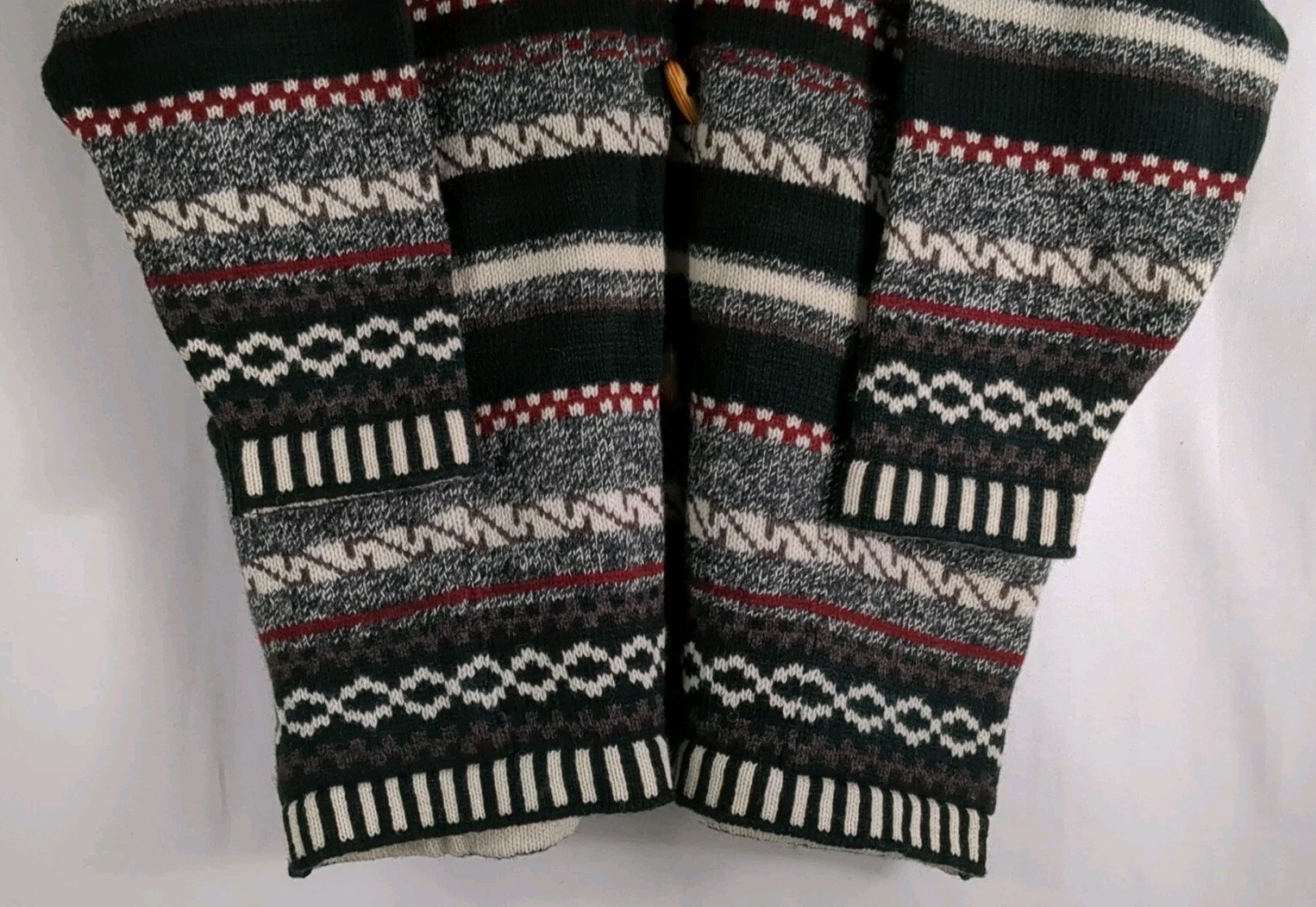 NWT Bay Road New Zealand 100% Wool Multicolor Collared Cardigan Sweater M