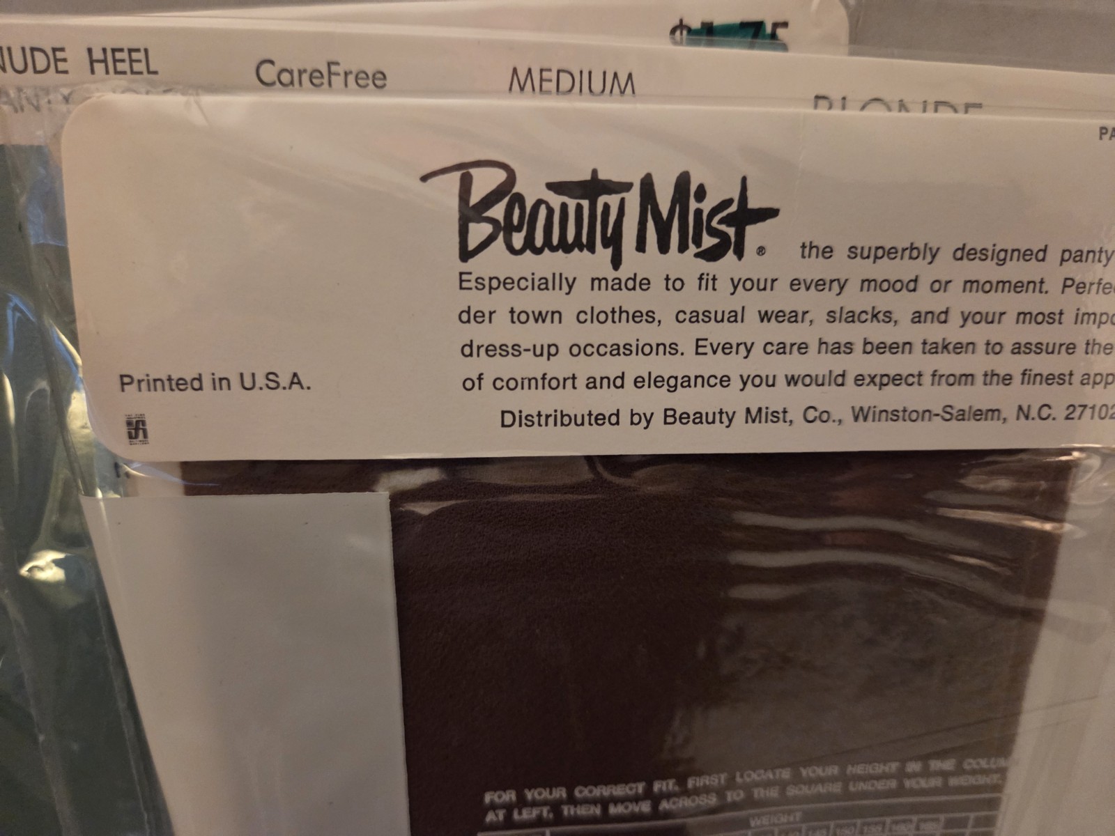 Vintage Beauty Mist Carefree Nude Heel Blonde Pantyhose MED 5’3″-5’6″ LOT OF 3