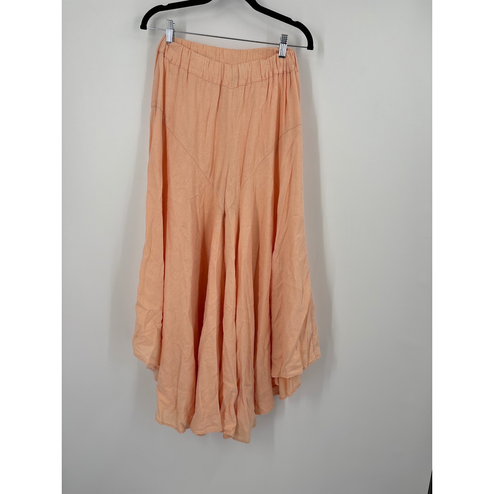 Vada Garfinkel Vintage Peach Linen Blend Handkerchief Hem pants Large USA Made