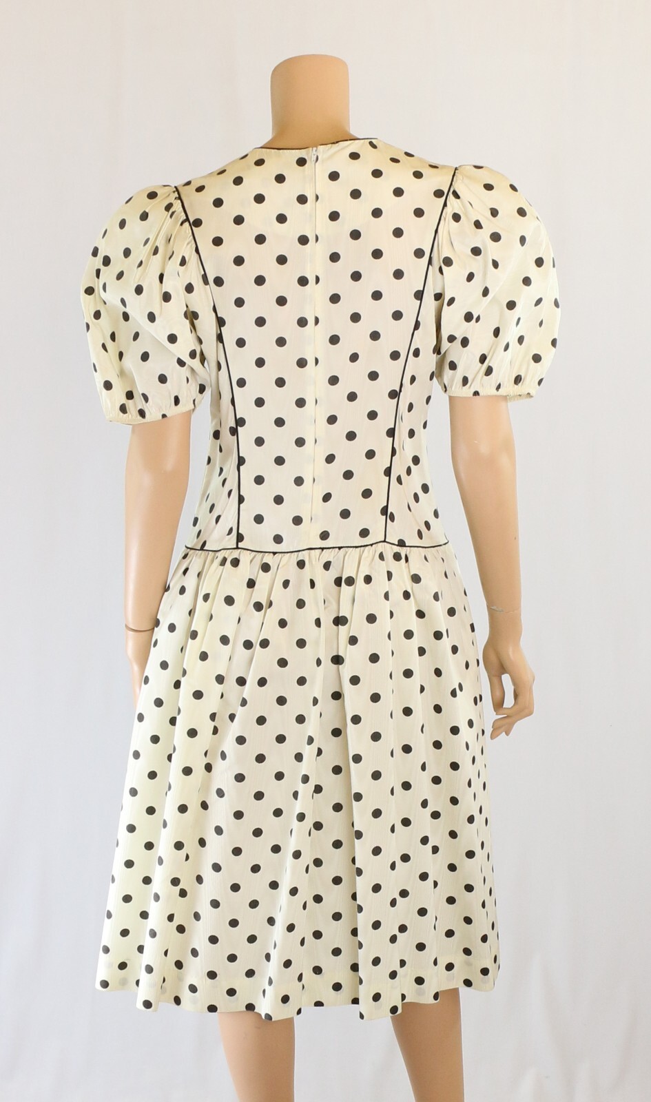 Picture Me Vintage 80s Black & White Polka Dot Party Prom Dress sz 9