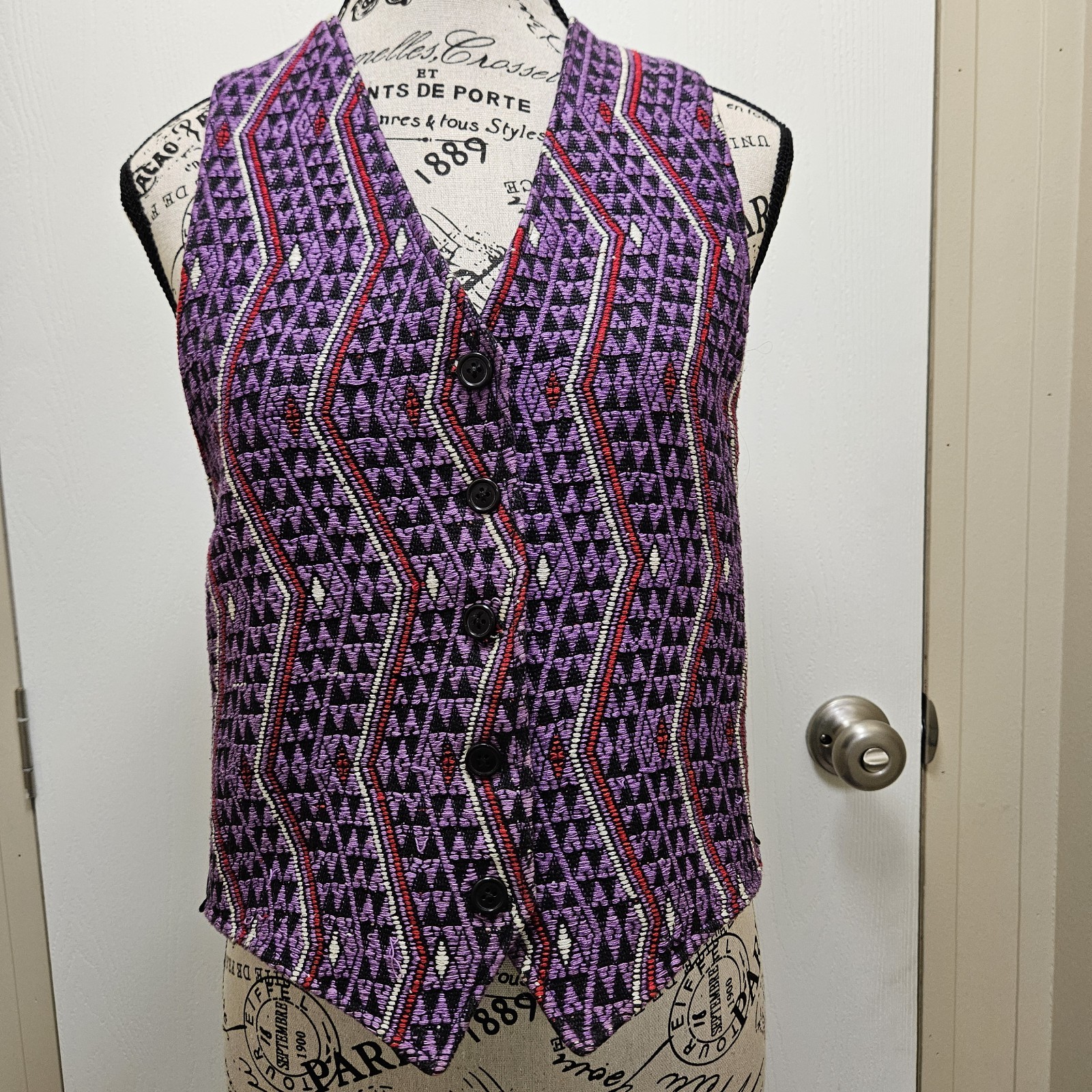 Vintage Handmade Western Rodeo Vest Button Up 90s Cowgirl Retro