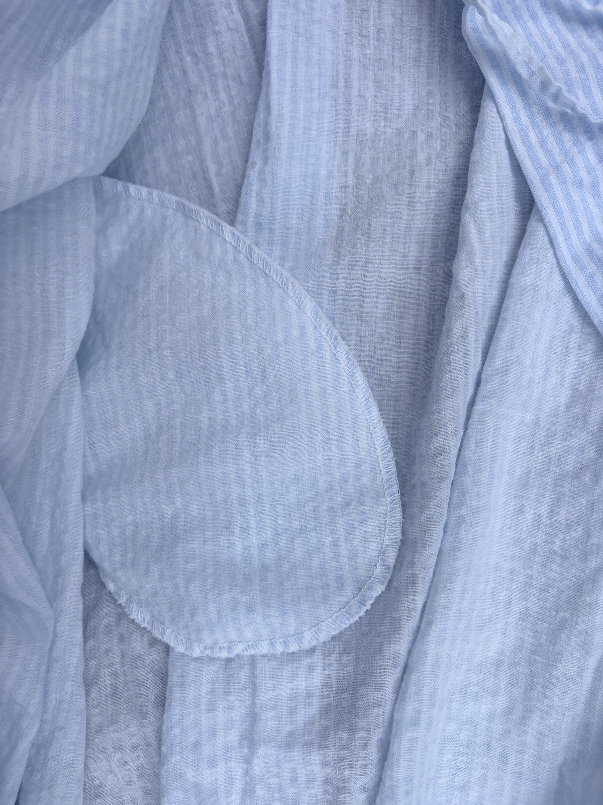 Jennifer Dale Vintage 70s Blue Pinstripe Seersucker Maxi Robe Size 11 S/M