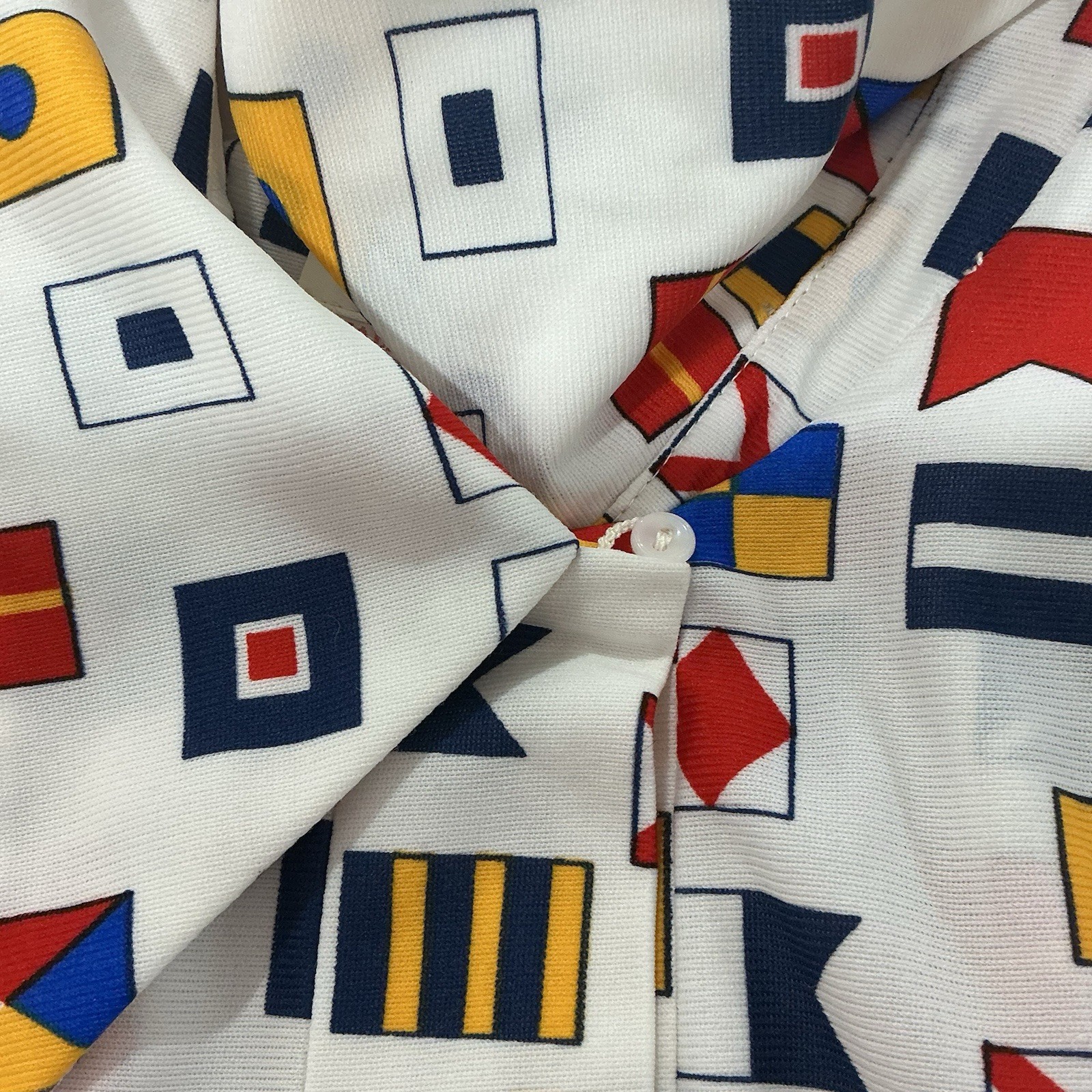 VTG 60s/70s Serbin Traveler Nautical Flag Mod Shirt Dress L XL Prop Yacht Rare