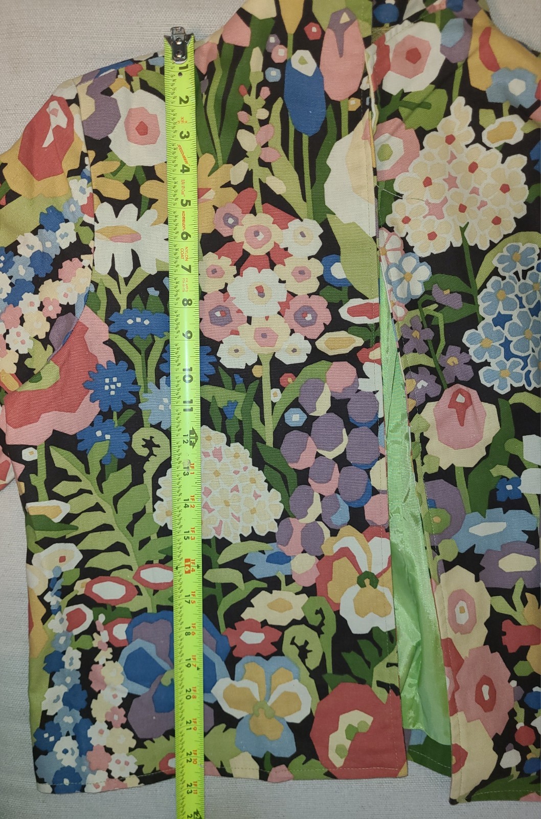Vntg Jacket Painted Pony Floral Print Cotton Womans XL SP