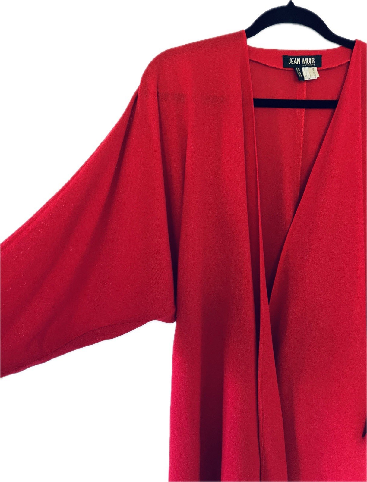 Jean Muir Vintage 1980s Wool Crepe Swing Coat Jacket