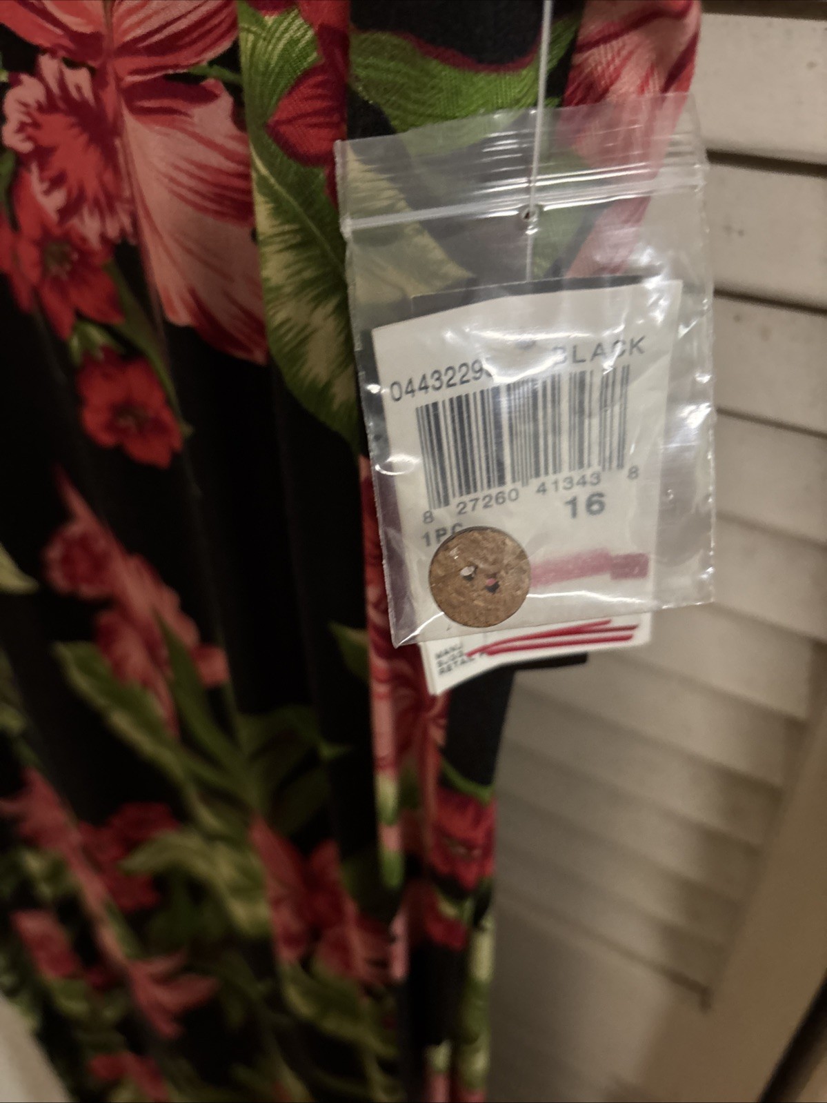 Melissa Harper Black Red Collared Floral Dress 4 Button Size 16 Talla