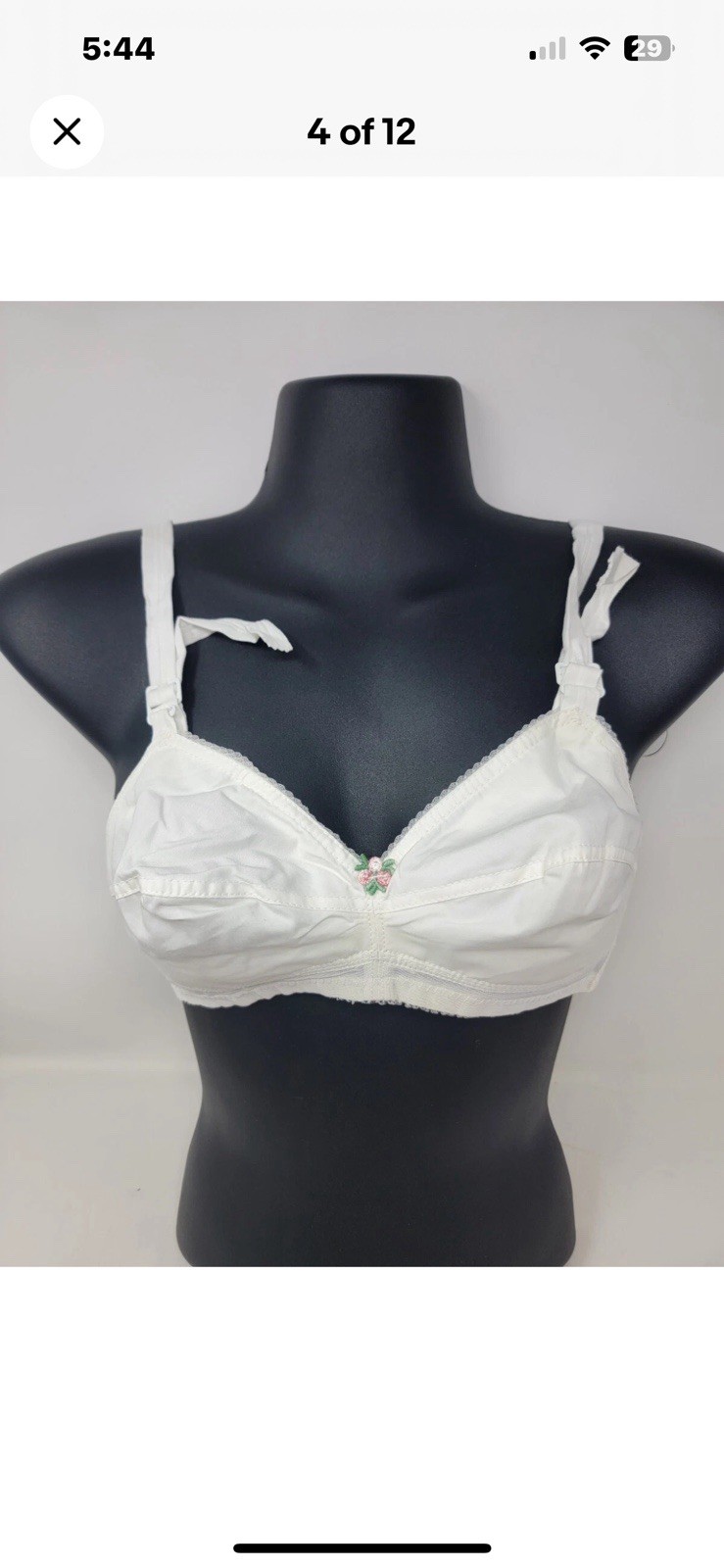 RARE Vtg Symbra Ette Bra NOS 32CC Style 162 1960s 60s New NOS White Beginner
