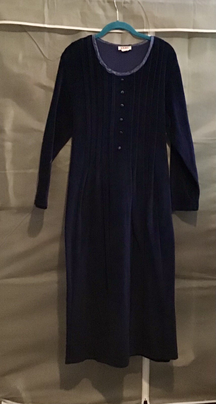 VTG Royal Blue Velvet Maxi Dress By Fads Size L