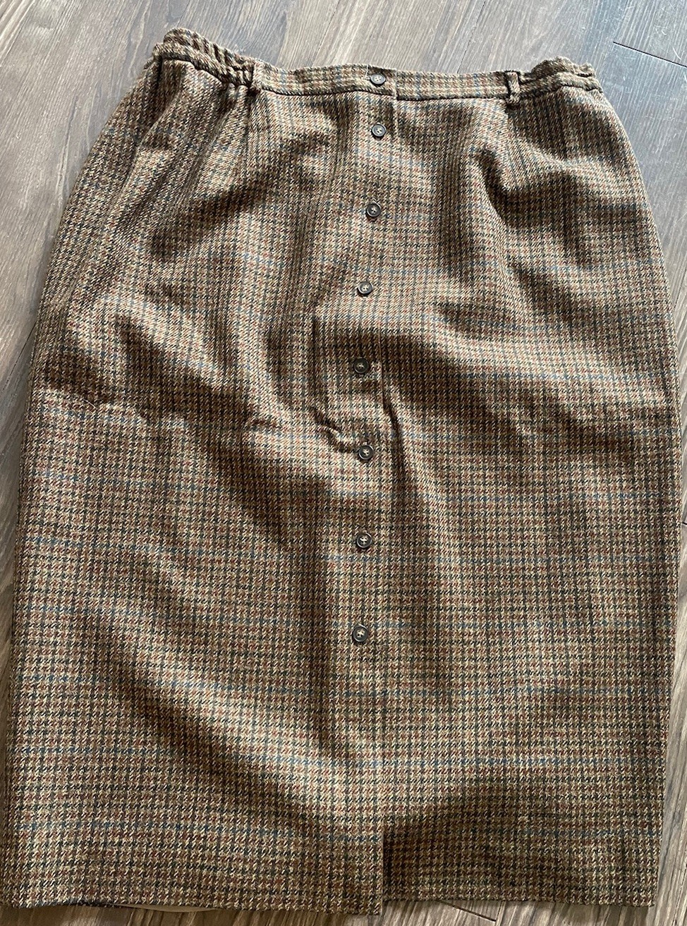 JH Collectibles Vtg Skirt Suit Wool Women 24W Brown Earth Tones Academia