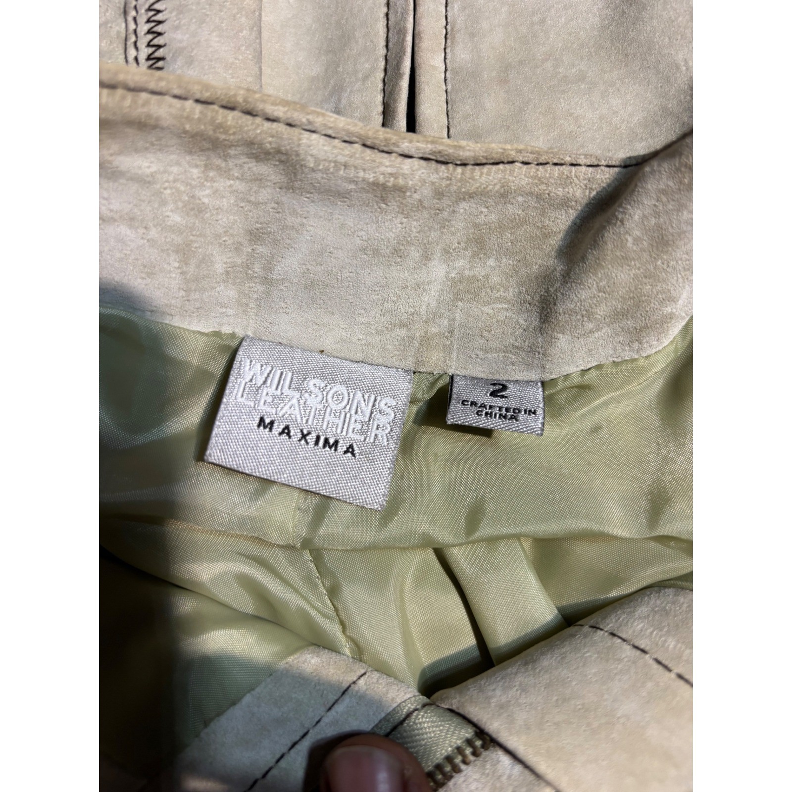 Wilsons Leather Maxima Suede Jacket and PantsSet Vintage Western Sage Green 2 XS