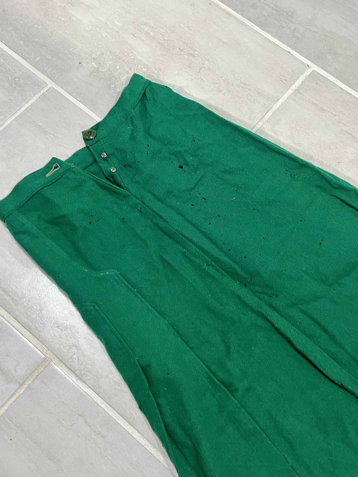 Vintage Early 1900s Fabric Handmade Dress W/ Homemade Repairs metal button 24×26
