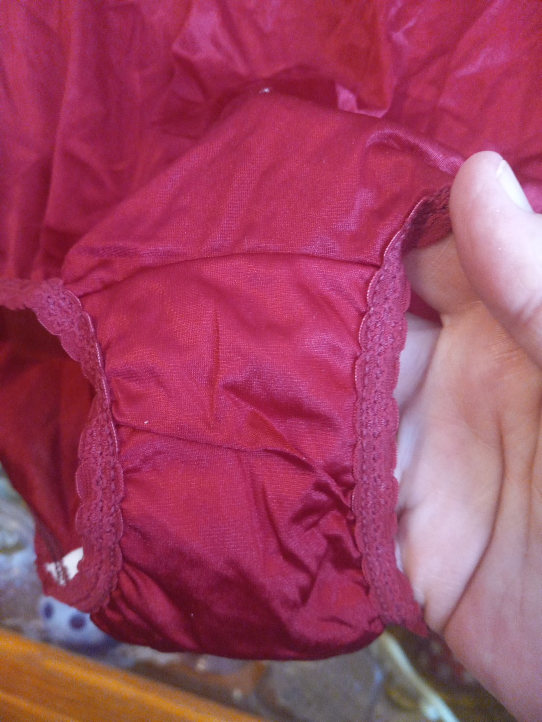Vintage Sylray Burgundy Wine Nylon 13-19 Panty Panties Granny 8 Lace Trim