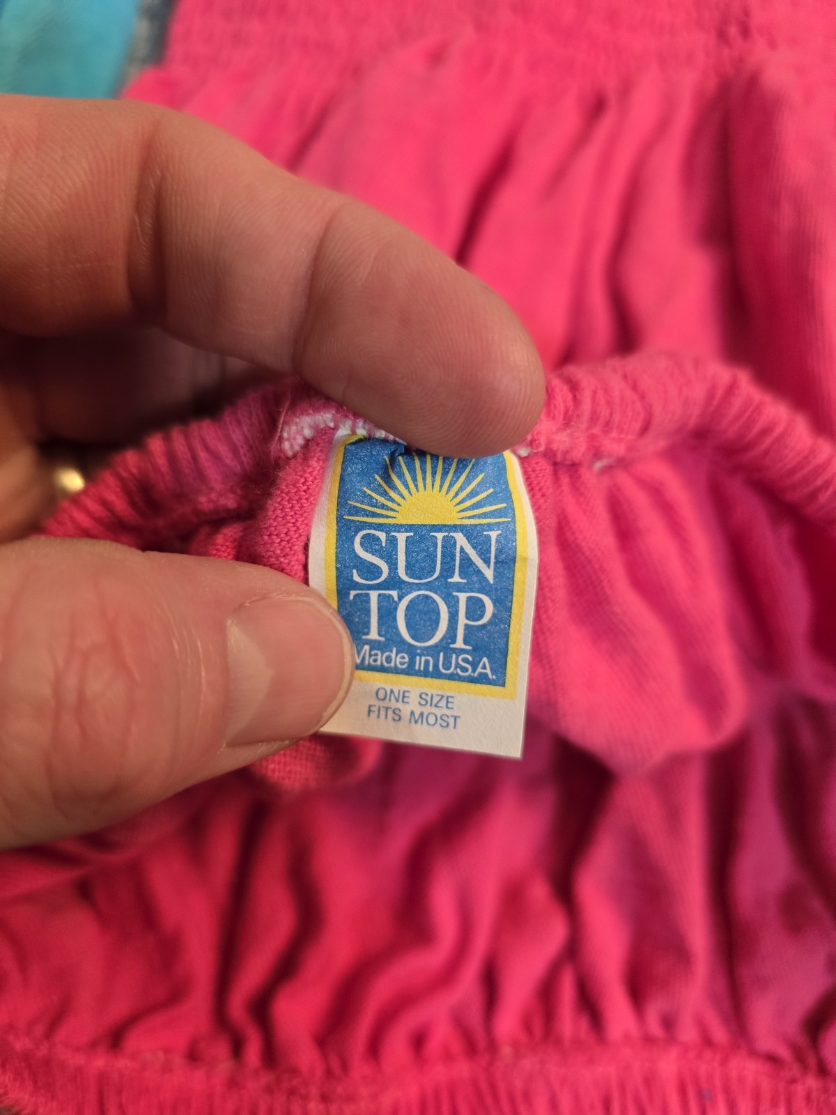 Vintage NOS Sun Top Tube Top Lot Of 2 Pink and Blue Made In USA 1 Size Fits Most