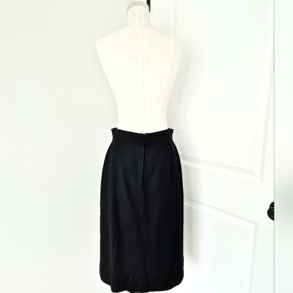Vtg Christian Dior The Suit Black Wool Skirt Sz 14 Classic Fall Luxury Winter