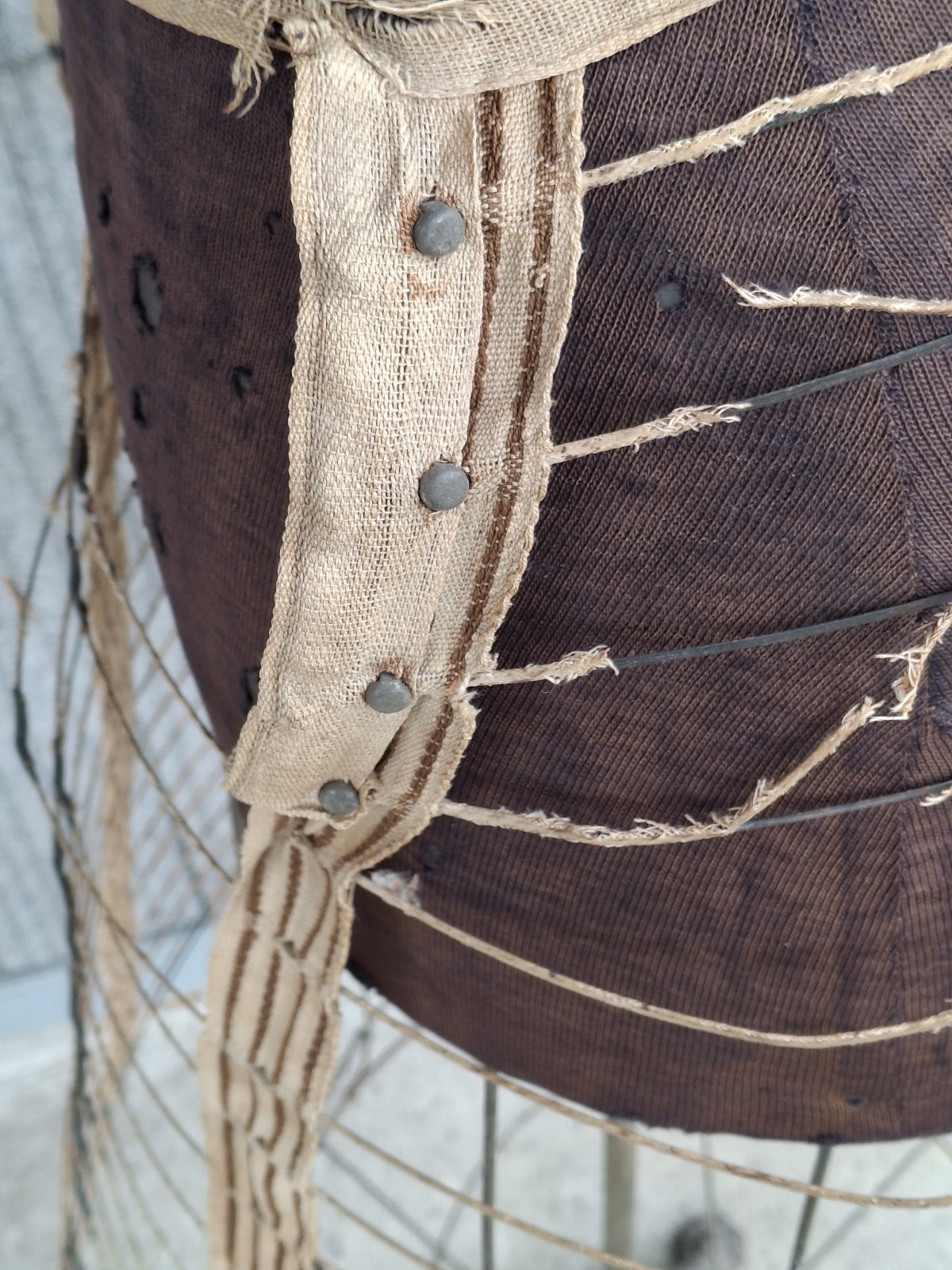 Vintage 1850s Victorian Cage Crinoline Hoop Skirt Bay State Cloth Metal Rings