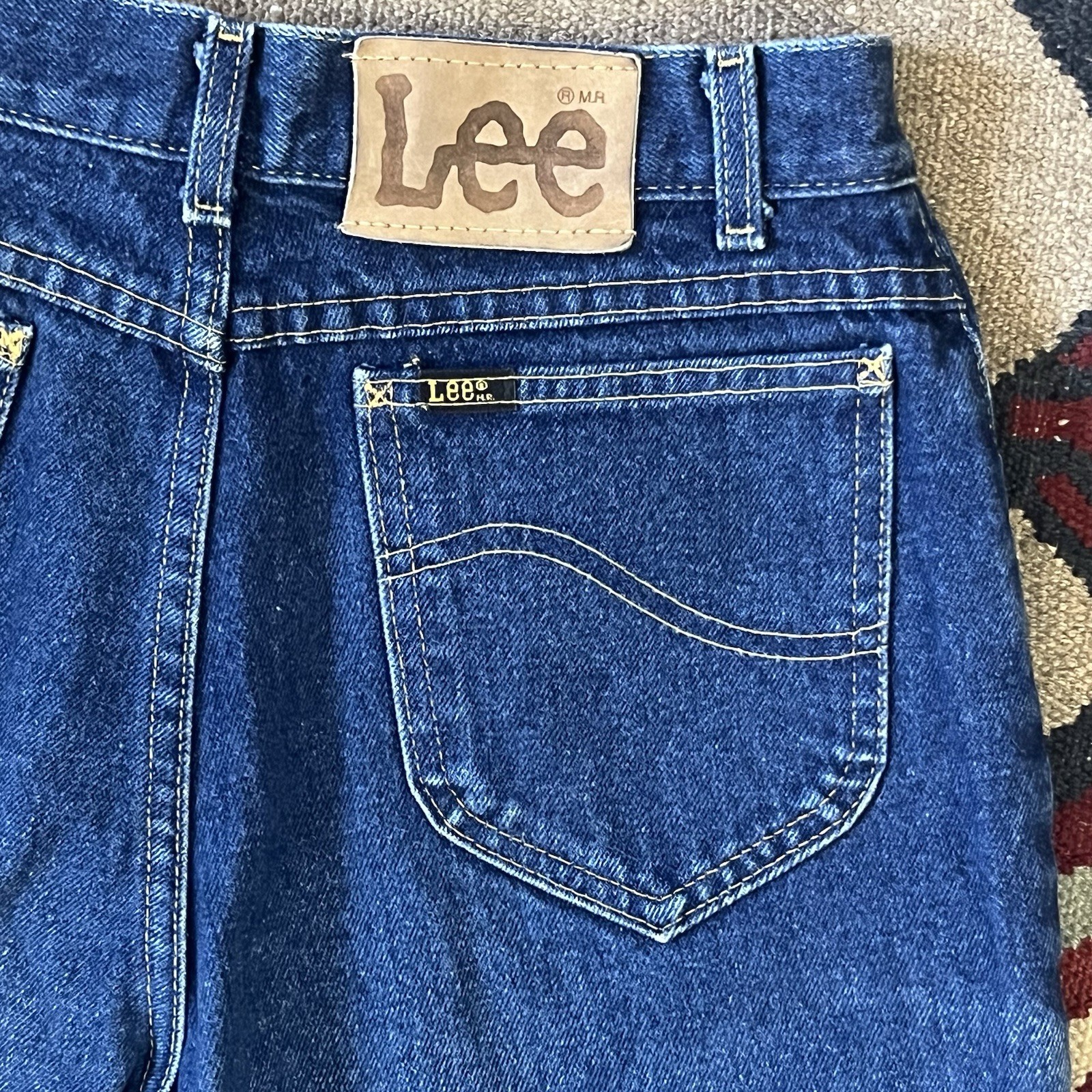 Vintage 70s Lee Riders Mom Jeans Women’s 12 Long 28×29 High Waisted Blue Denim