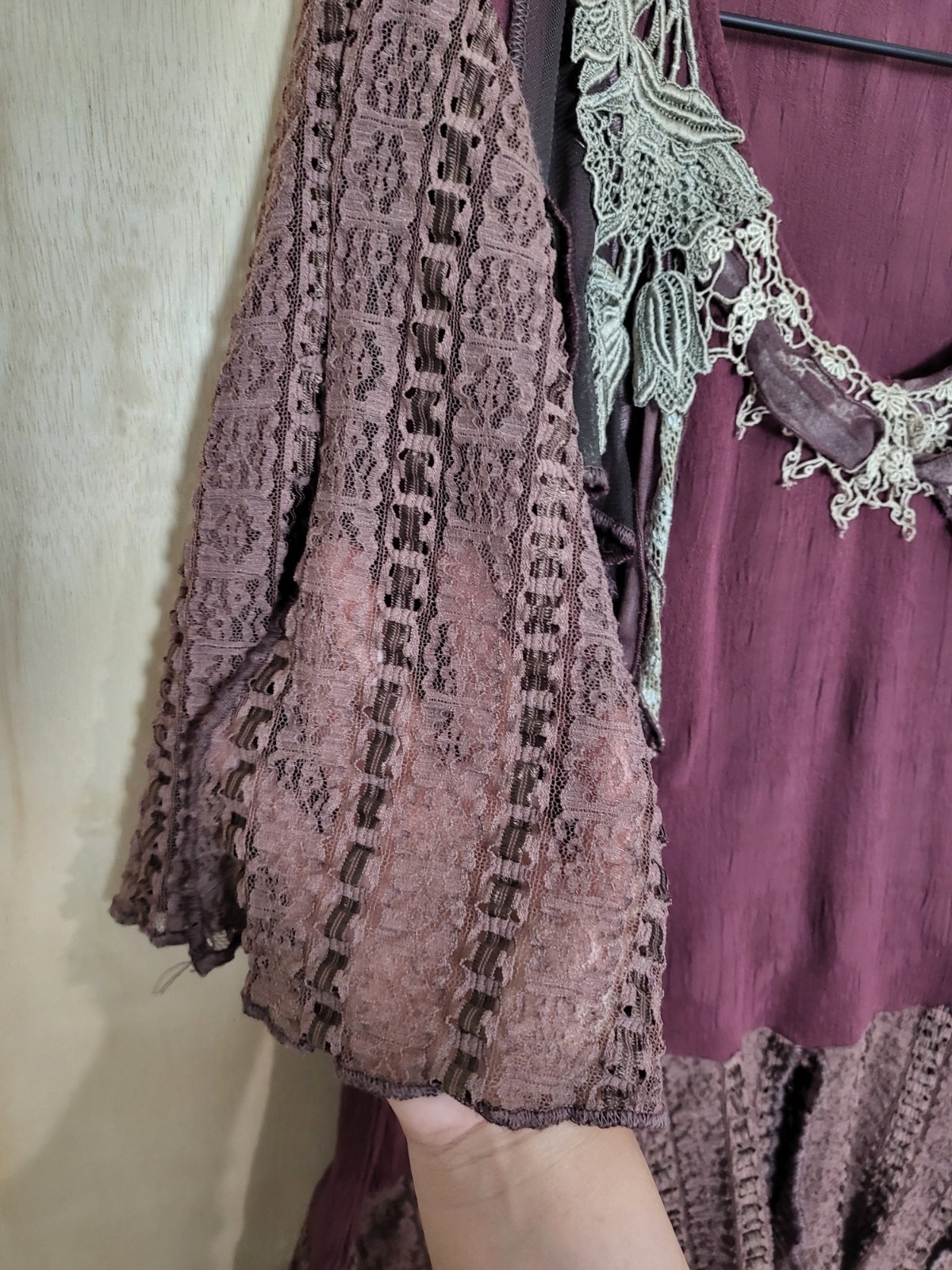 Size:14 SPENCER ALEXIS Vtg 2 Piece Top Skirt Burgundy Gothic Boho Romantic