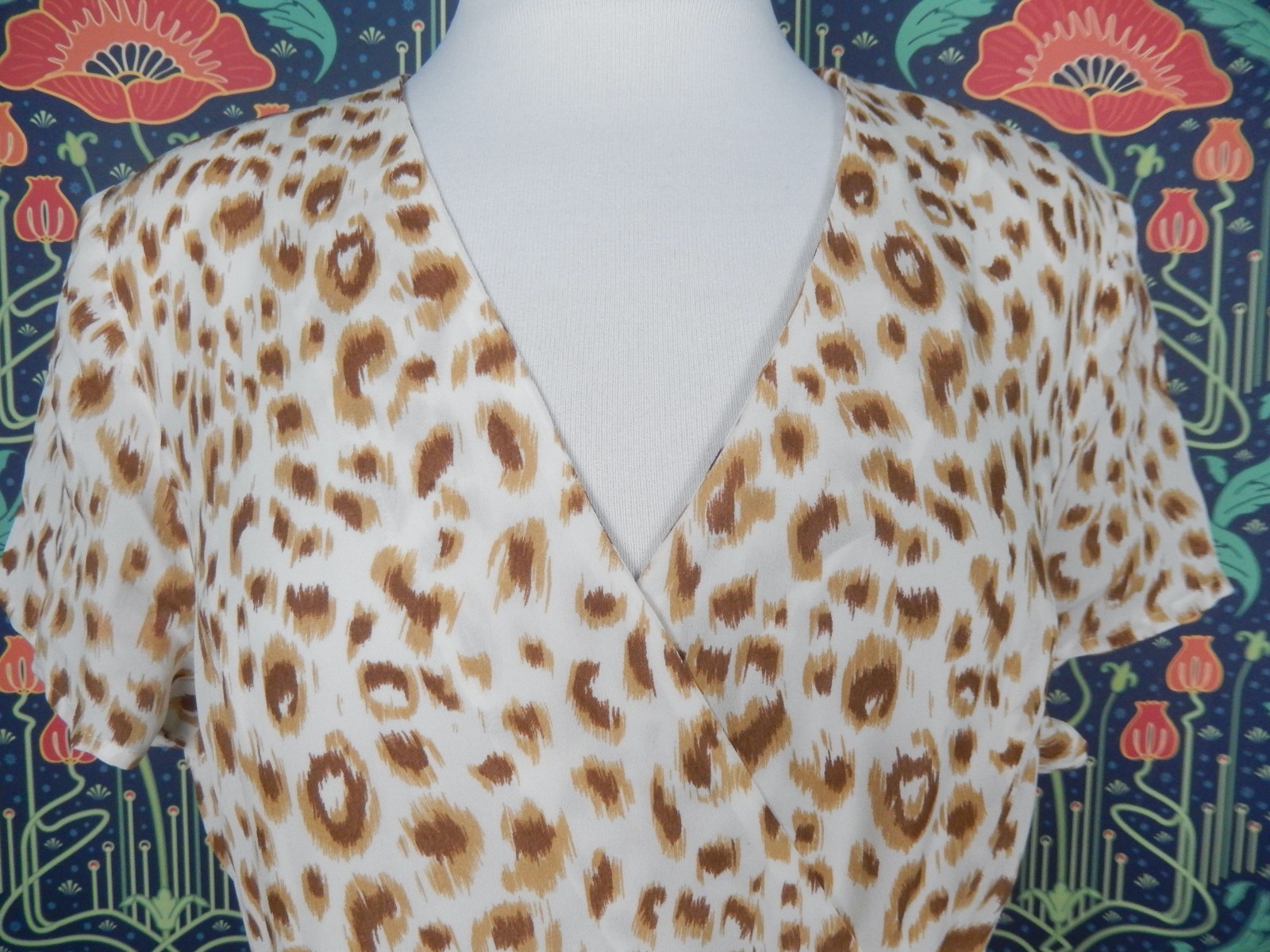 Vintage 90’s Y2K Spiegel Leopard Print Silk Wrap Midi Dress