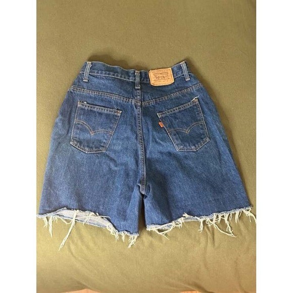 Levi’s – VTG Orange Tab High Waisted Cut Off Shorts – Blue – 28 – Womens