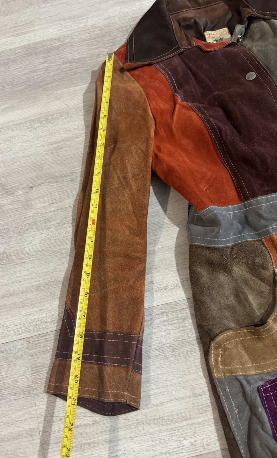 Vintage Gassy Jack Patchwork Suede Jacket Small Brown Orange Coat 70s Vancouver