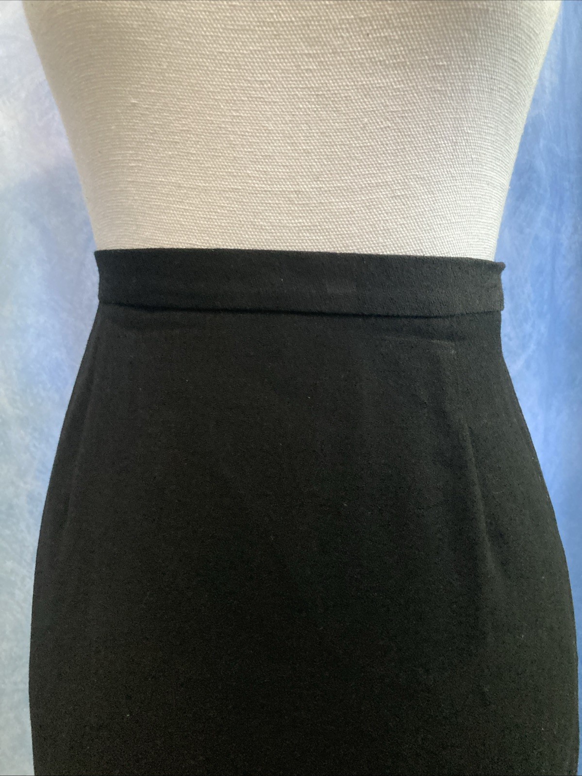 Vtg 90s Black Wool Maxi Skirt Size 8 Rena Rowan Goth Grunge Slit Dark Academia