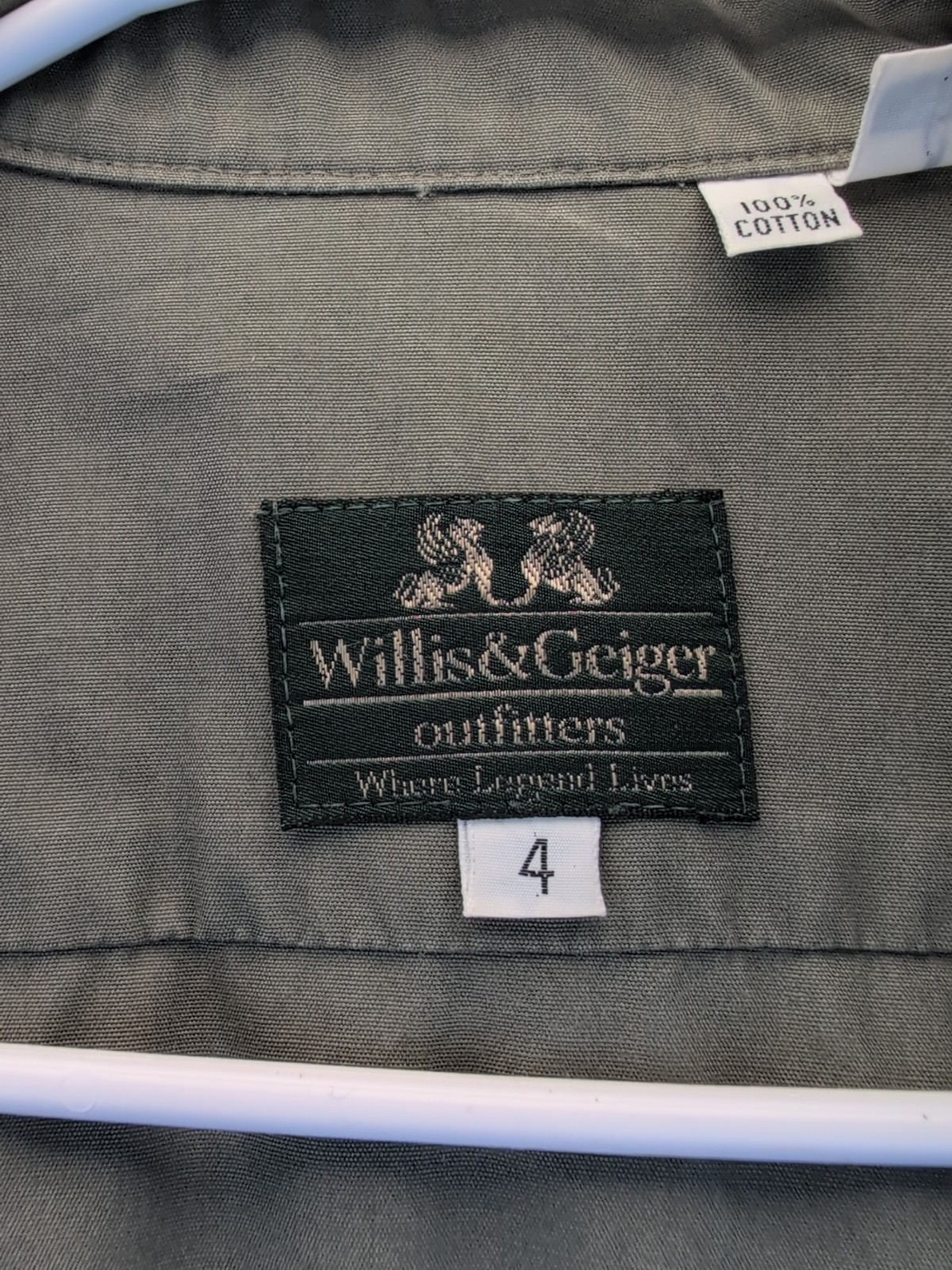 Willis & Geiger Outfitters Bush Poplin Safari Serengeti Dress Sz 4 100% Cotton