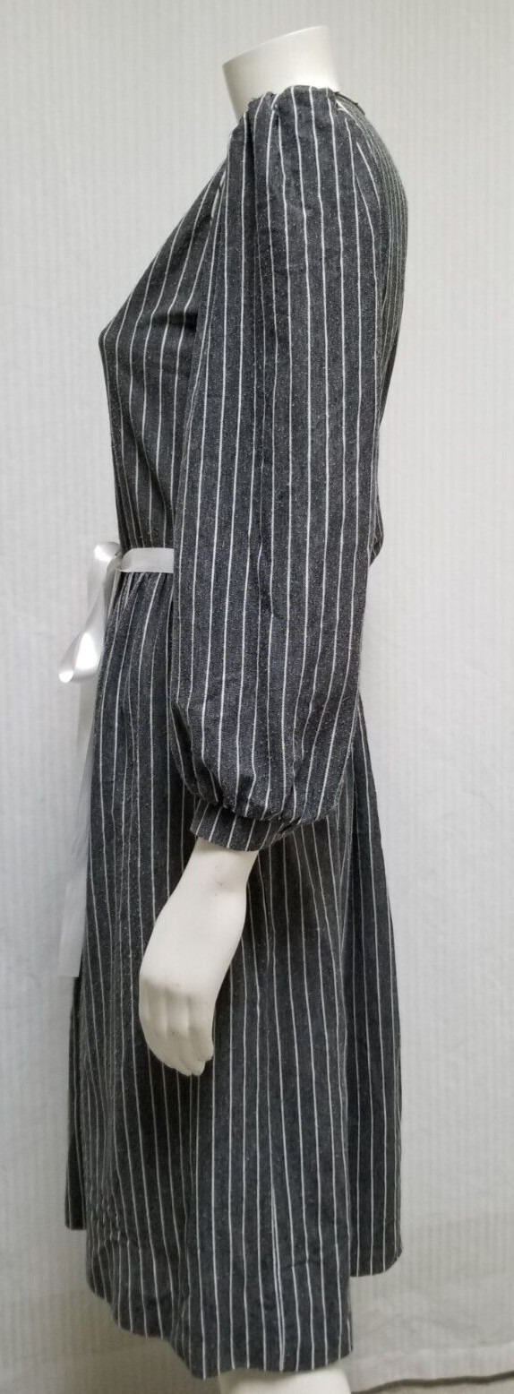 Vintage 1970/80’s NANCY GREER NY Grey White Stripe Knit DRESS – Size M