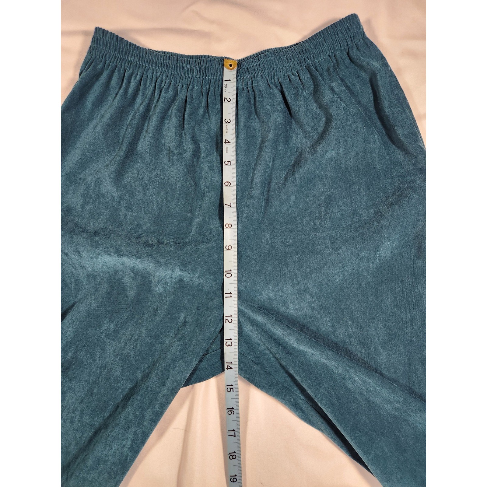 Vintage Erin London Womens Suede Look Hunter Green Pants Size Medium