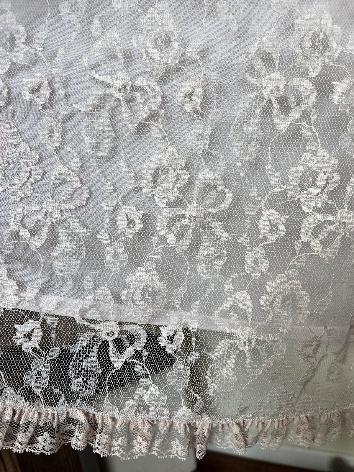 VTG Odette Barsa Floral Lace Robe & Pink Chiffon Nightgown Peignoir Coquette M/L