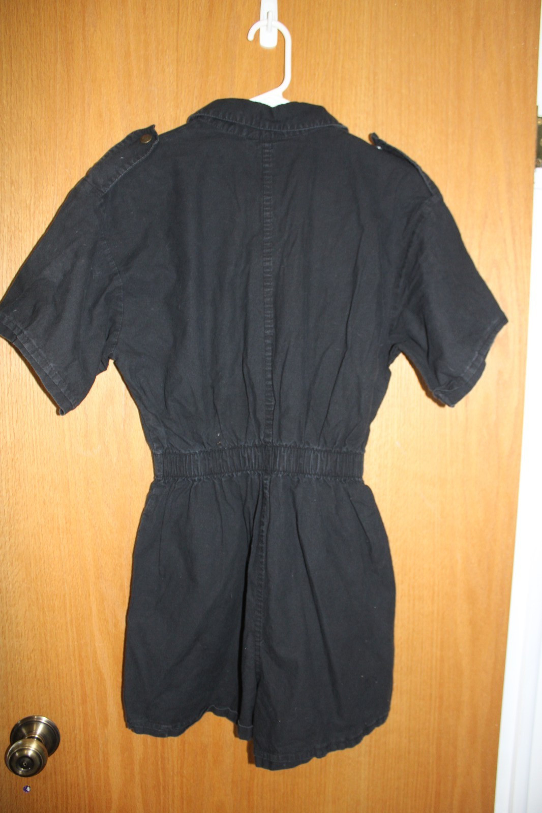 VTG 1980’s DREAMS Woman’s Black Cotton Romper Coveralls Jumpsuit Shorts, Size M