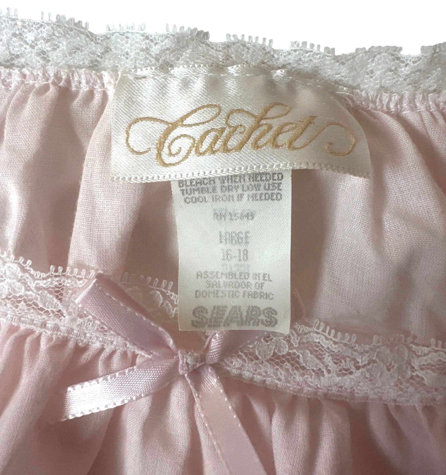 Vintage Cachet Cotton Pink Lace Embroidered Nightgown/Robe Set L 16-18