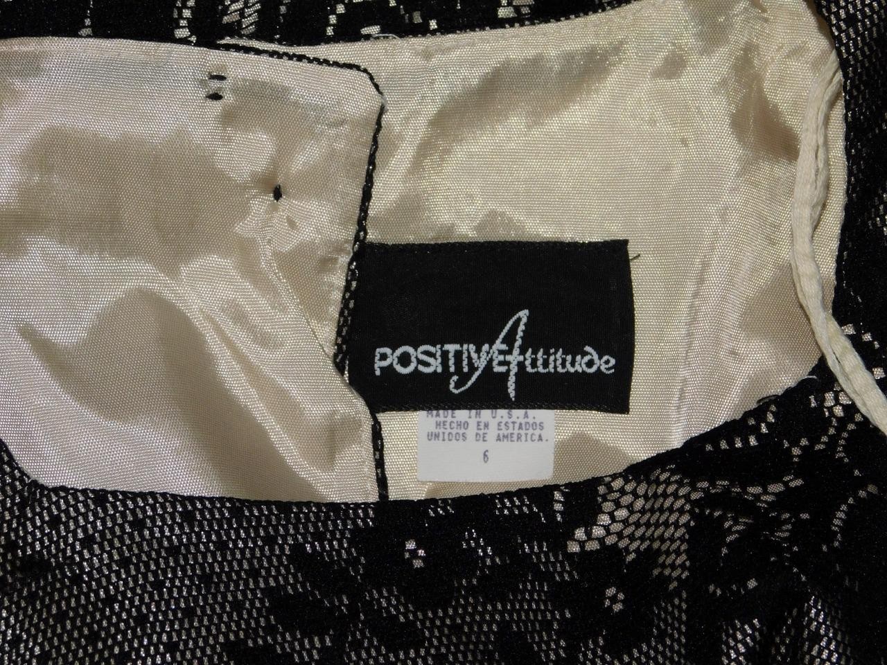 Vintage Positive Attitude S 6 NWT Black Lace Top Button Back Shirt Whimsigoth sm