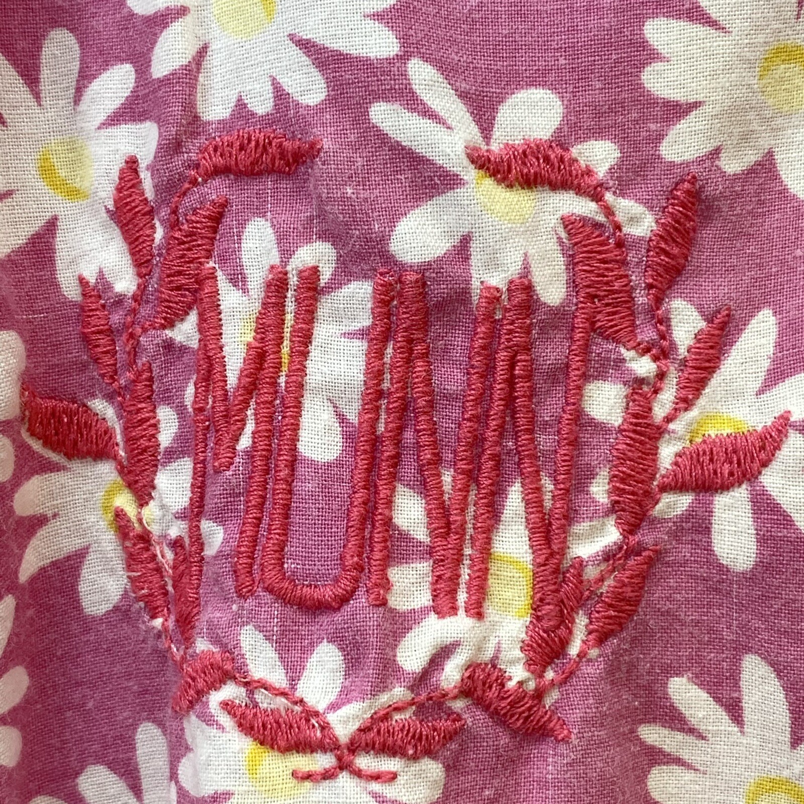 Vintage Emma C House Robe/Duster in Pink Floral Snap Front w/2 pockets LG