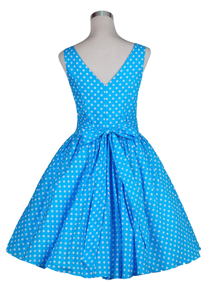 Retro Rockabilly 50s 60s Swing Vintage Dress Casual Print Floral Polka Dot Dress