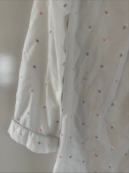 Vintage Brandywine Nightgown Womens Large Embroidered Floral Cotton White