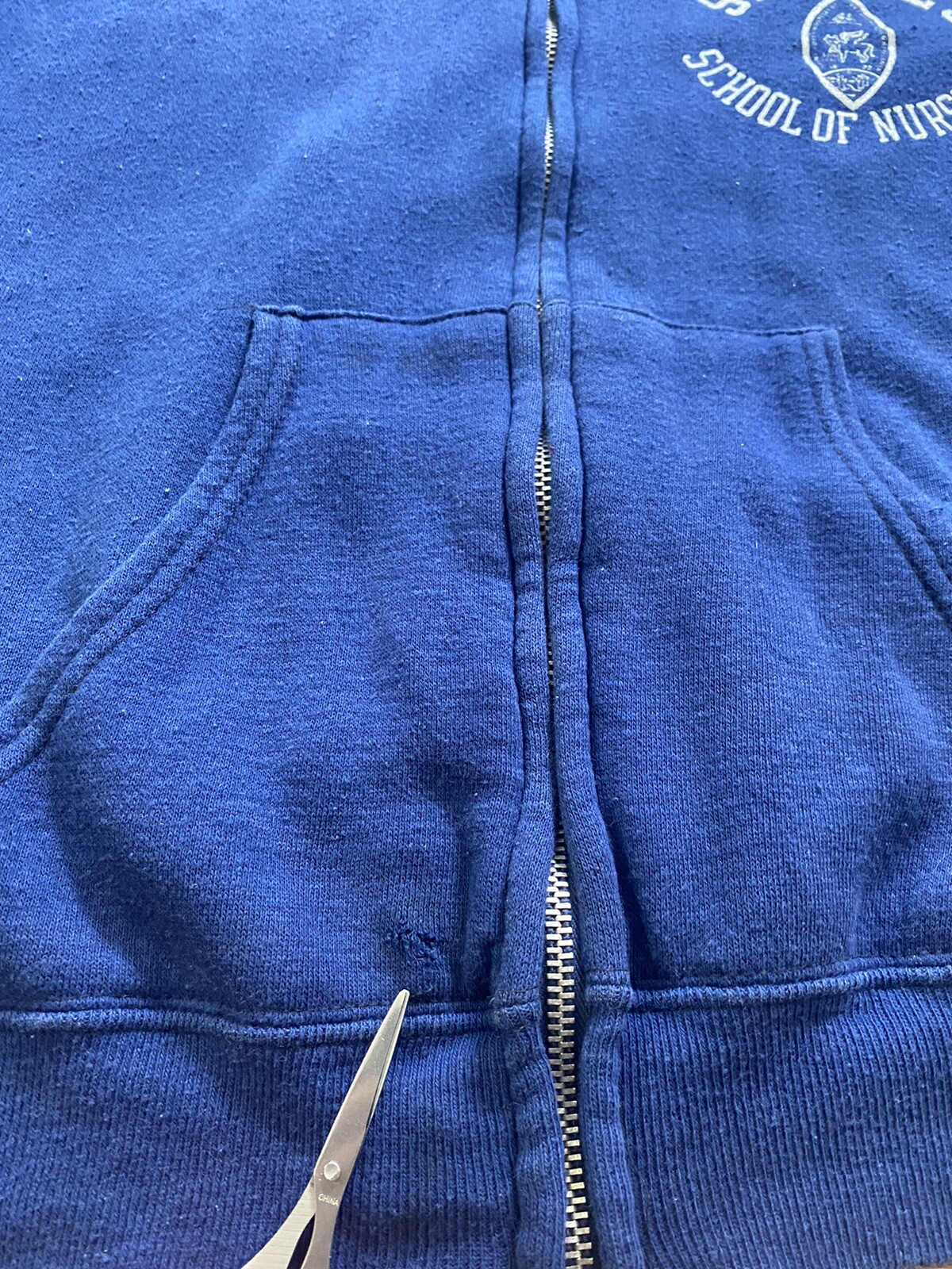 1960s/70s ST LUKE’S Nursing School HOODIE,full Zip.distressed.med/large/unisex.