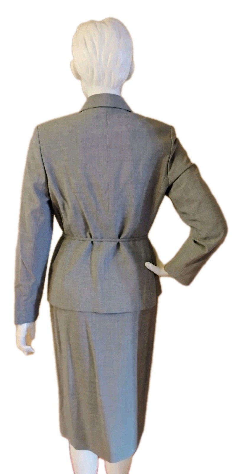 VTG 1990’s „Brooks Brothers” Slate Grey 100% Wool Skirt Suit 4-6
