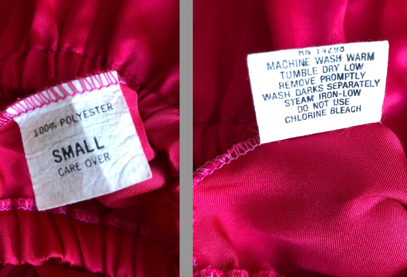 VTG 70s GEORGETTE TRABOLSI USA FUCHSIA PINK LOUNGE SET ACCORDION TOP PANTS EUC