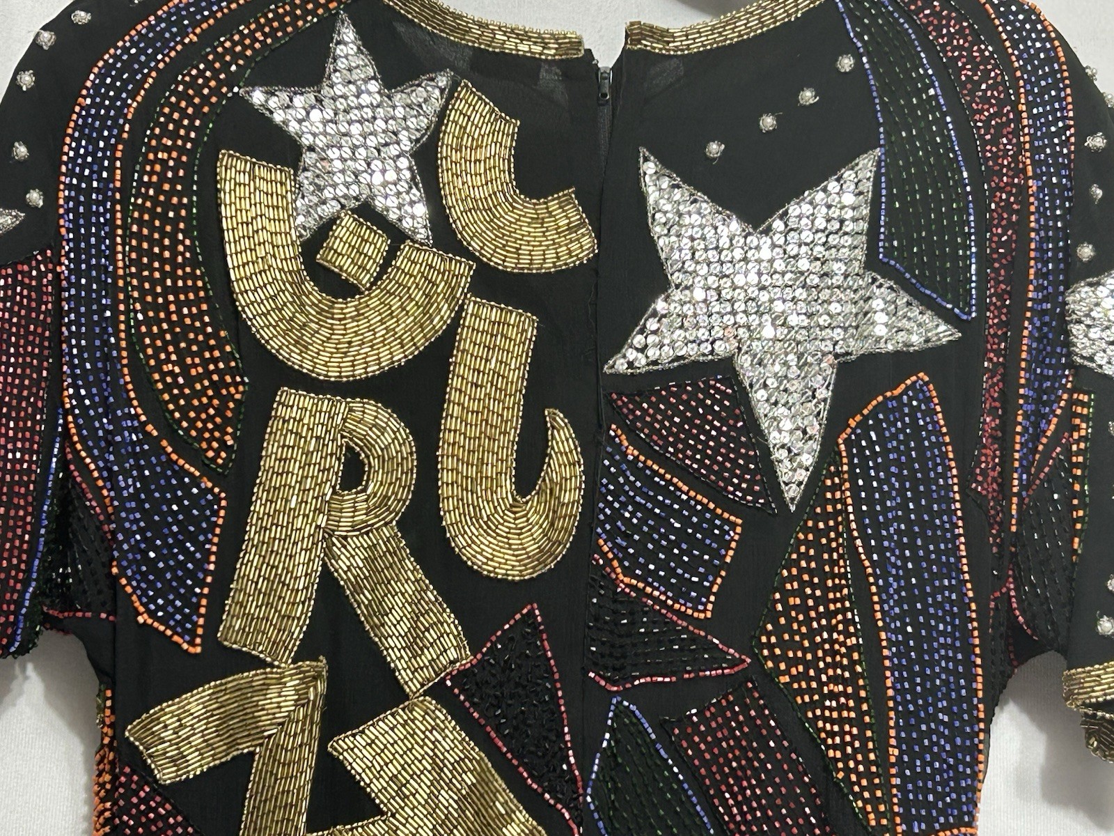 SWEELO Vintage Party/holiday Sequined Dress Sz S/M Pure Silk Handmade
