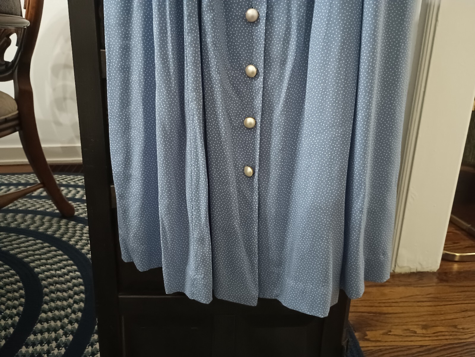 Vintage Brooks Brothers Womans Button Up Dress w/ Belt Size 10 Blue 🔥🔥